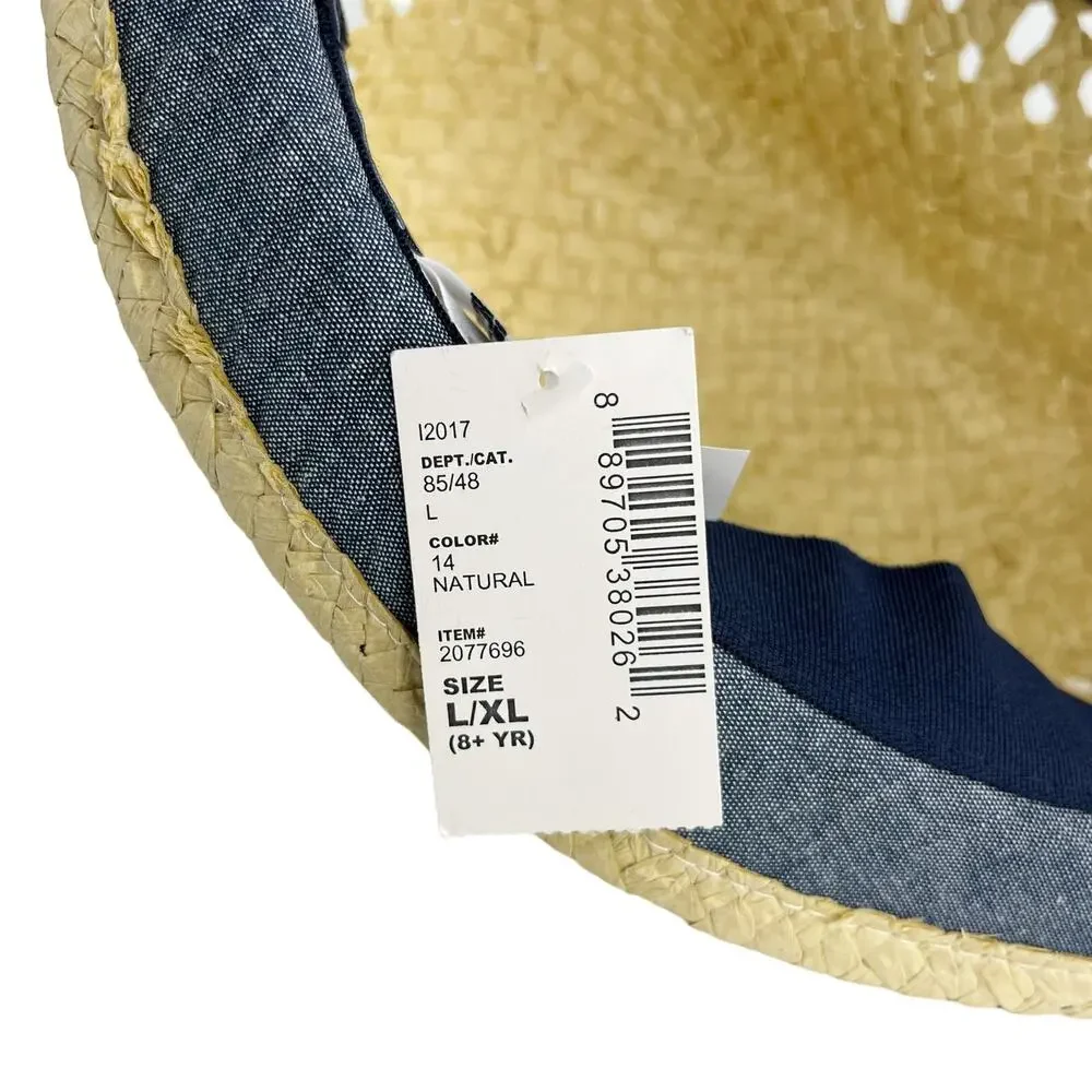 Childrens Place Boys Hat L/XL 8+ Paper Straw Natural New